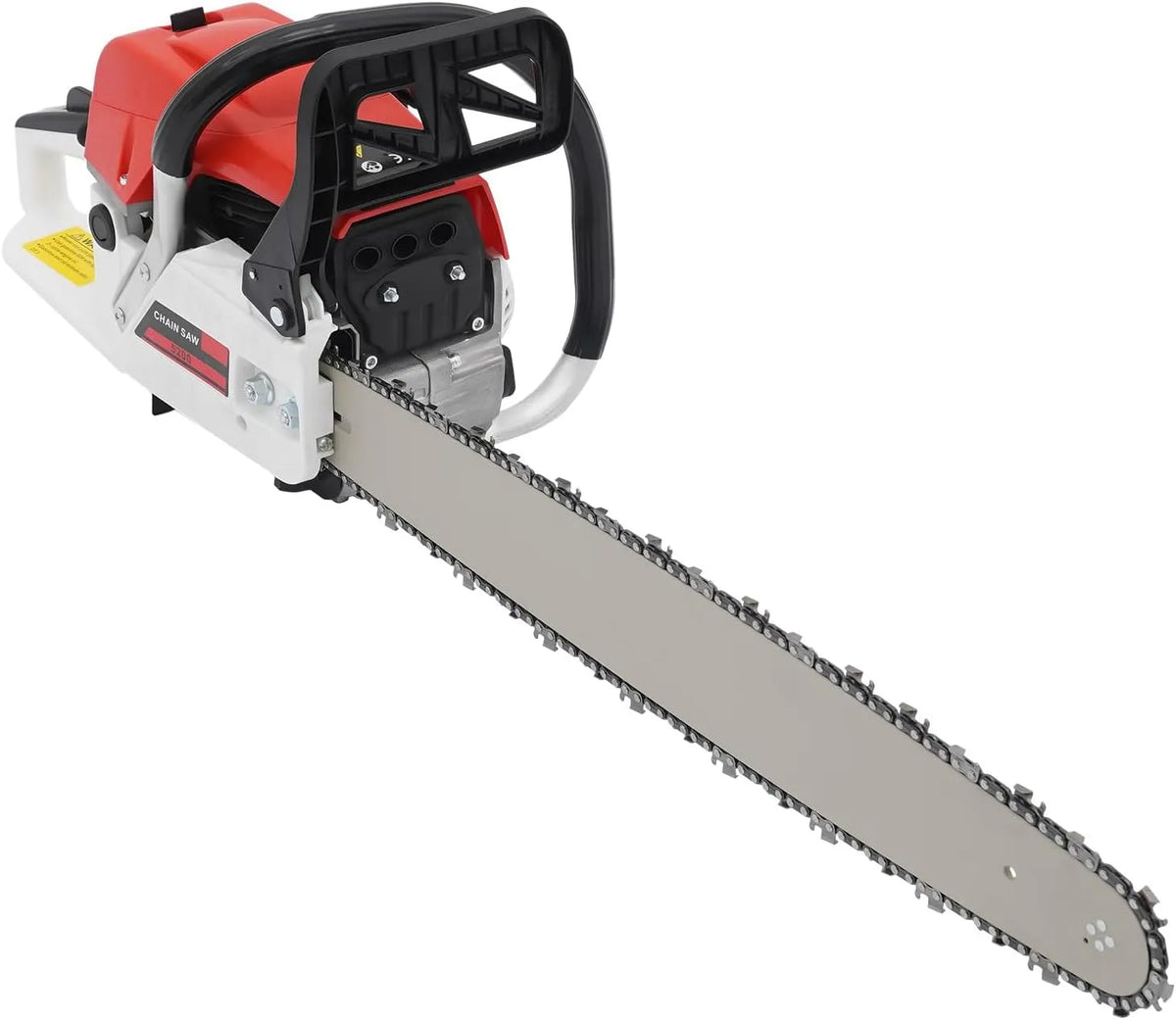 Tronçonneuse, à essence 52 cc 2 temps monocylindre Thermique 52 cm³ 7500 tr/min 2,0 kW, 56 cm chaîne pour Coupe de Bois