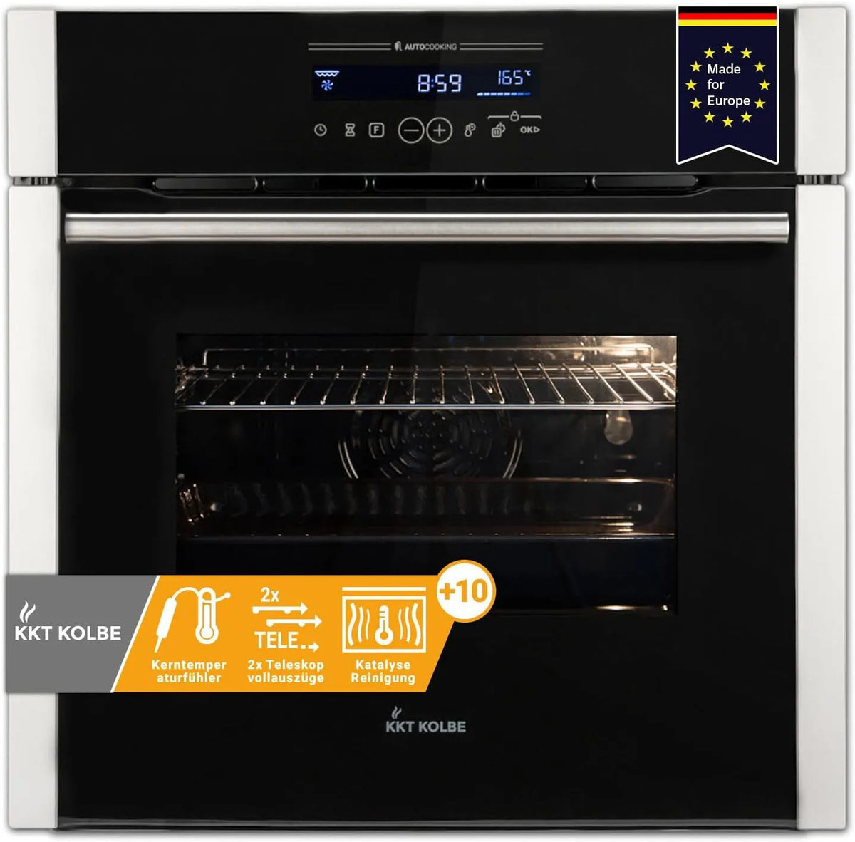 Four EB8016ED, encastrable 60 cm, capacité 70L, puissance 3,2kW, Fonction pizza, electriqué, Catalyse, Rôtisserie, Gril