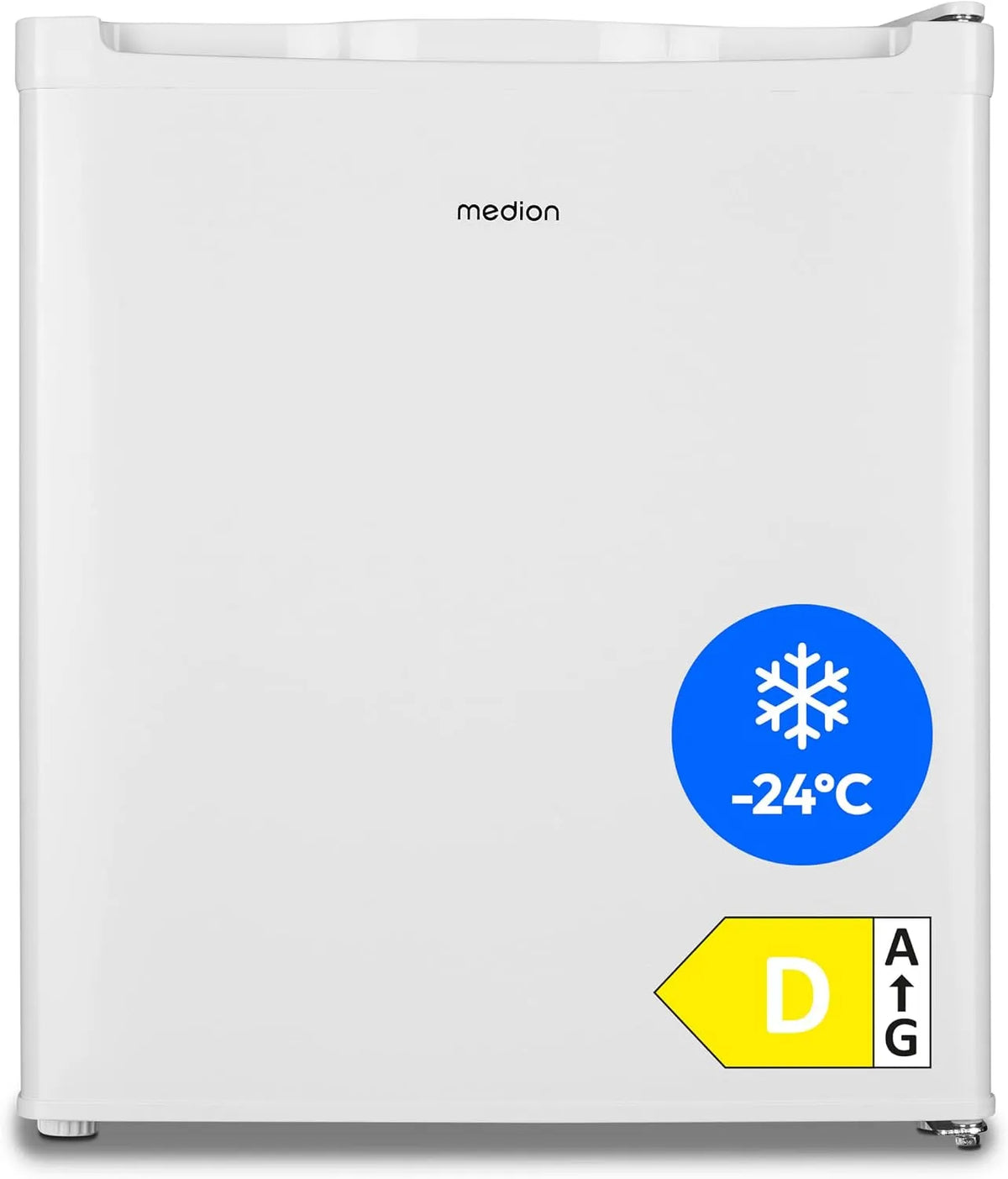 Congélateur MD37675 MEDION Mini, 51cm de hauteur, pieds réglables en hauteur, réglage manuel de la température, 33 litres de capacité utile
