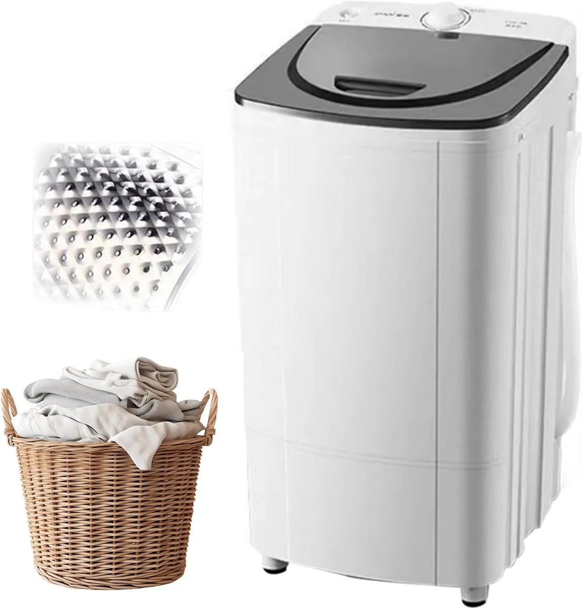 Sèche-linge, pompe de vidange à grande vitesse de 2800 tr/min, essoreuse à économie d'énergie et d'efficacité de 10 kg, portable