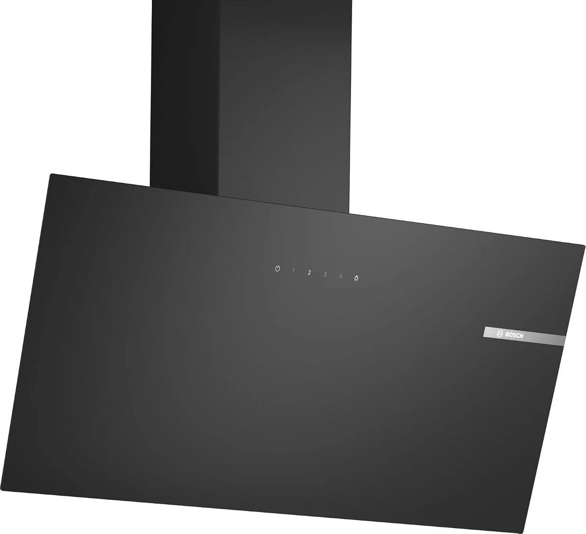 Bosch gamme 2, Hotte murale, largeur 80 cm DWK85DK60, 4 niveaux de vitesse d'aspiration dont 1 intensive, finition noire avec finition en verre