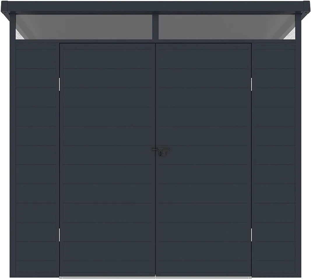 Abri de jardin, MINARO, en résine finition grise Anthracite 4,57 m² avec Plancher