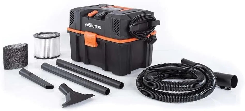 Aspirateur R15VAC Evolution Power Tools, Eau Et Poussière, Portable Et Léger, Fonction de soufflage, Avec Prise De Courant, Filaire