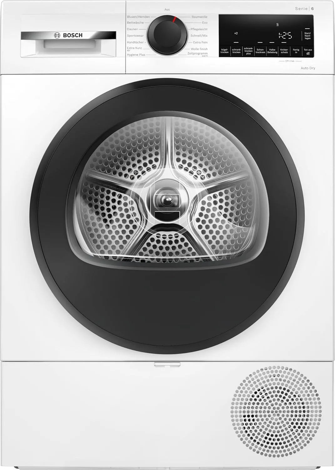 Bosch pompe WQG243D41, Série 6, séchoir à à chaleur 9 kg, programme de séchage extra court, filtre de voiture sec, filtre facile propre