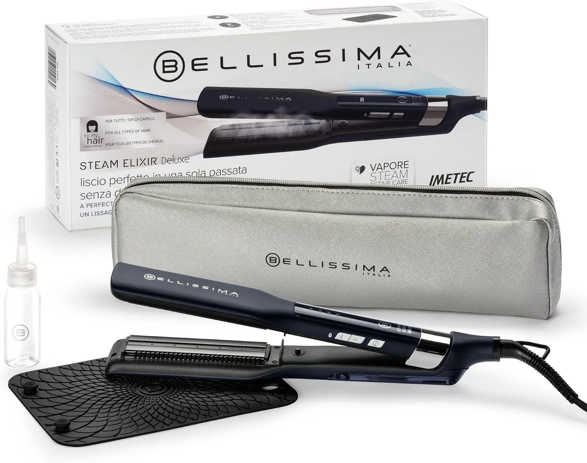 À Lisser Steam Elixir Deluxe Bellissima Fer, Fer à Vapeur Professionnel Pour Rendu Lisse ou Ondulé, Doux et Lumineux