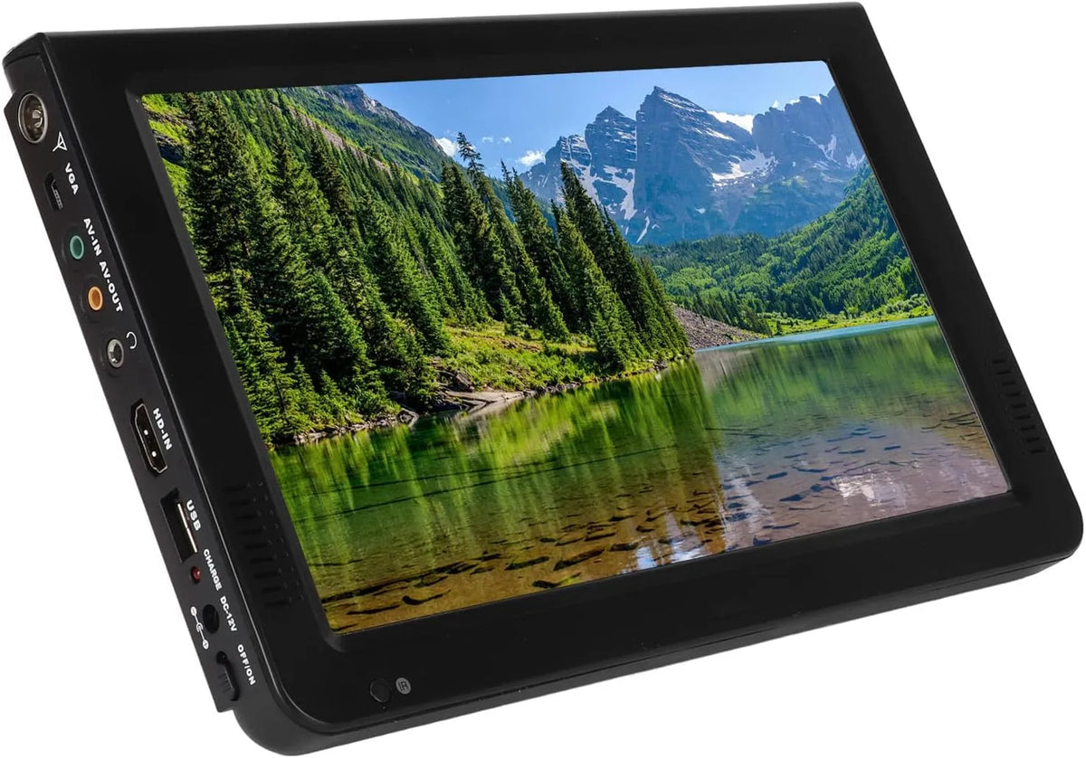 Téléviseur 1080p, LED Portable 10 Pouces, Prend en L'entrée USB AV HDMI SD, Mini Moniteur TV HD avec Antenne pour Le Camping en Plein Air