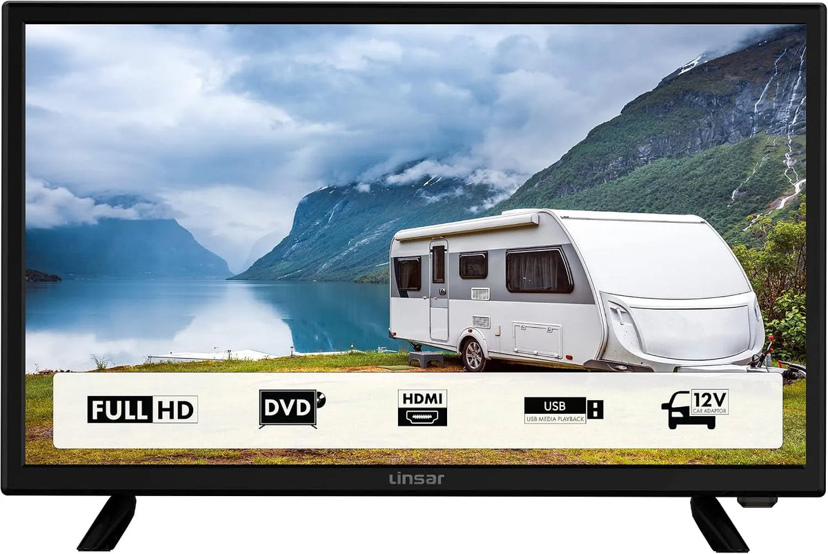 Modèle DVB-C 24FHD220SC Linsar, largeur 60 cm, T2, Dolby Audio, USB, Télévision 24 Pouces, S2, HDMI, Triple Tuner DVB-C, Sortie Audio numérique