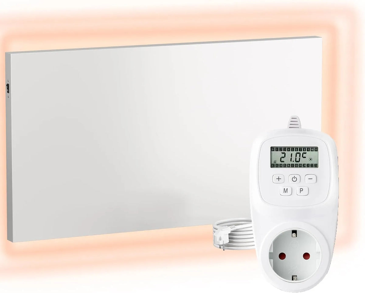 Modèle Chauffage infrarouge H400 IP20 TH12 VIESTA, incl. thermostat enfichable, 7 jours, Chauffage infrarouge 400 W, Panneau 60×60 cm, Carbon Crystal