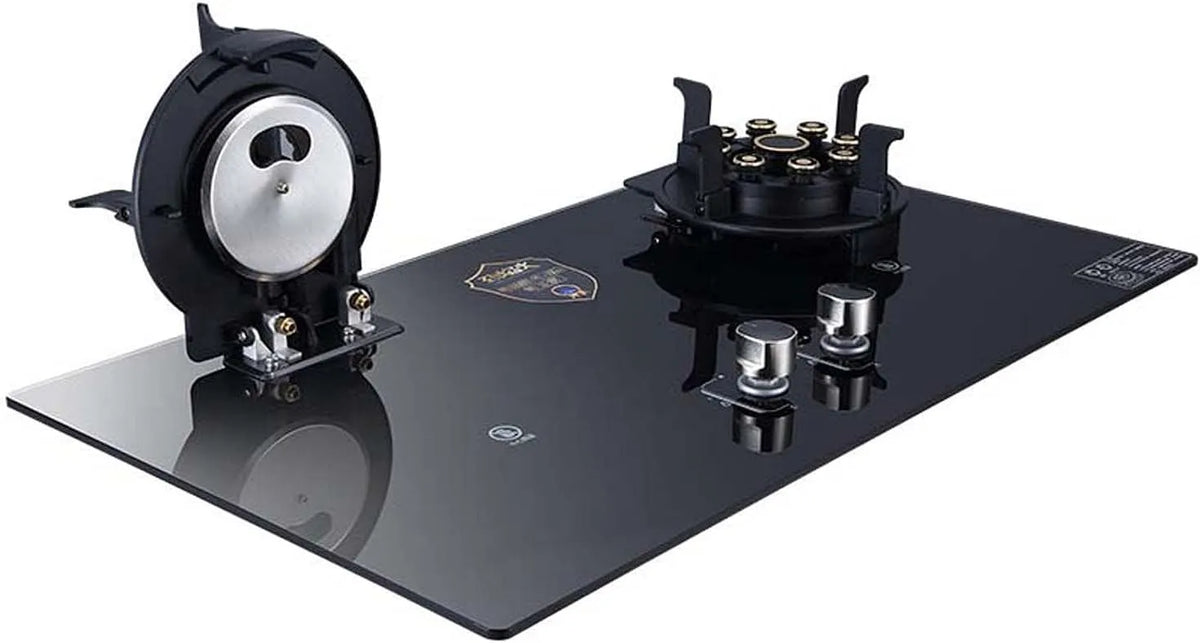 Table de cuisson, cuisinière en verre trempé avec 2 brûleurs pour cuisines modernes, à gaz