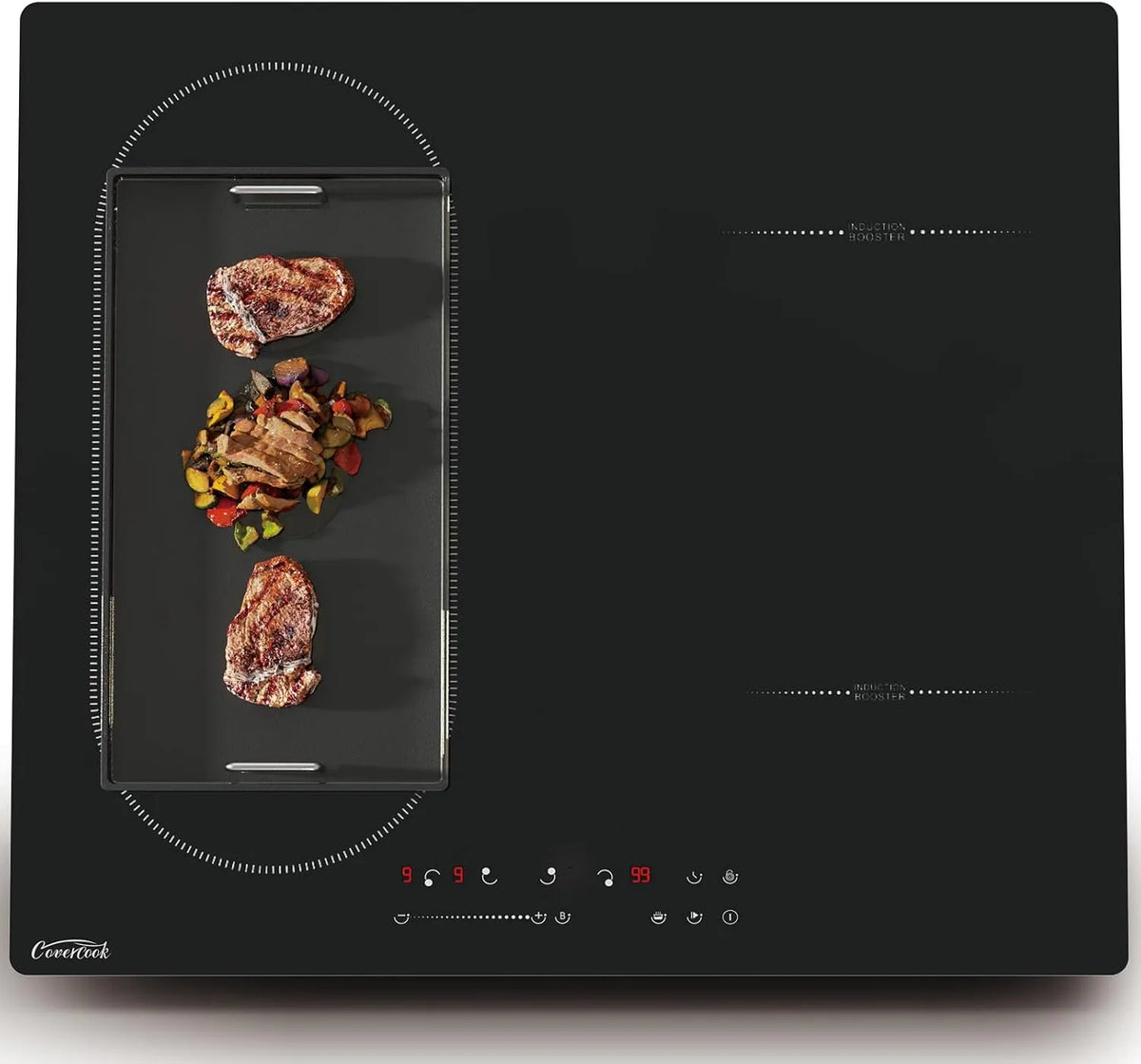 Plaque à induction Covercook, 220-240 V, 9 Niveaux de Puissance, puissance 7000W, Flexible Zone, Commande Tactile, Verrouillage d'enfant
