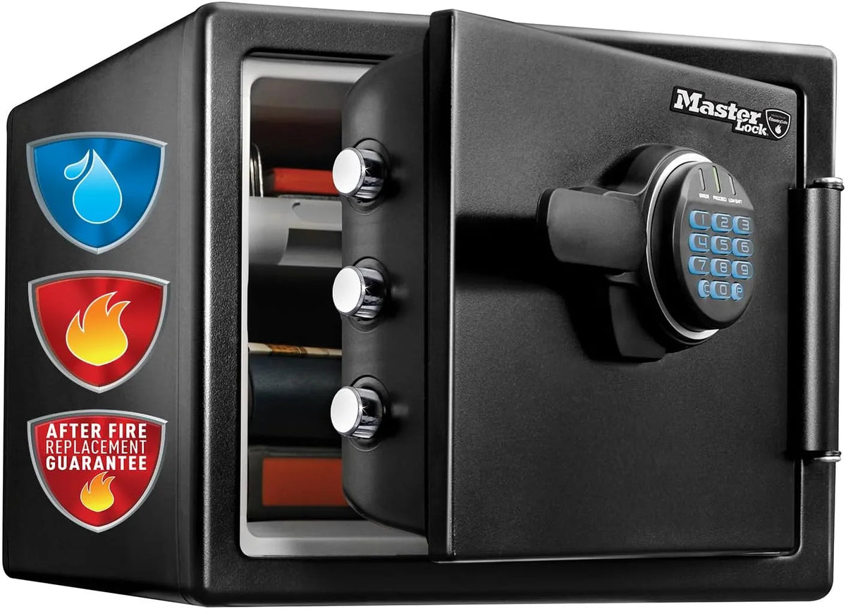 Coffre-fort LFW082FTC Master Lock, Large 22,8L, documents A4, petits appareils électroniques, C -fort, Ignifuge et Etanche, Combinaison Electronique