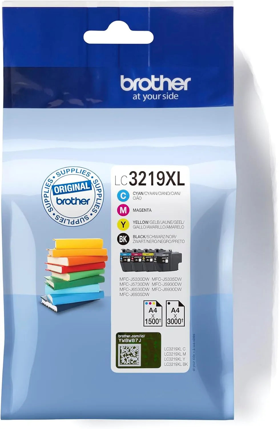 Brother four, LC-3219XLC, cyan, jaune, très haut rendement, finition noire, Cartouches jet d'encre LC-3219XLBK, LC-3219XLY, magenta