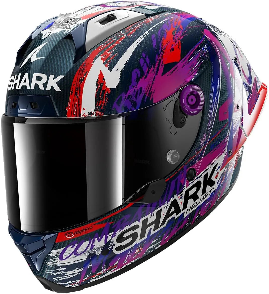 Shark casque moto, Moto Intégral AERON GP FIM Replica ZARCO SIGNATURE Carbon White Violet DWV