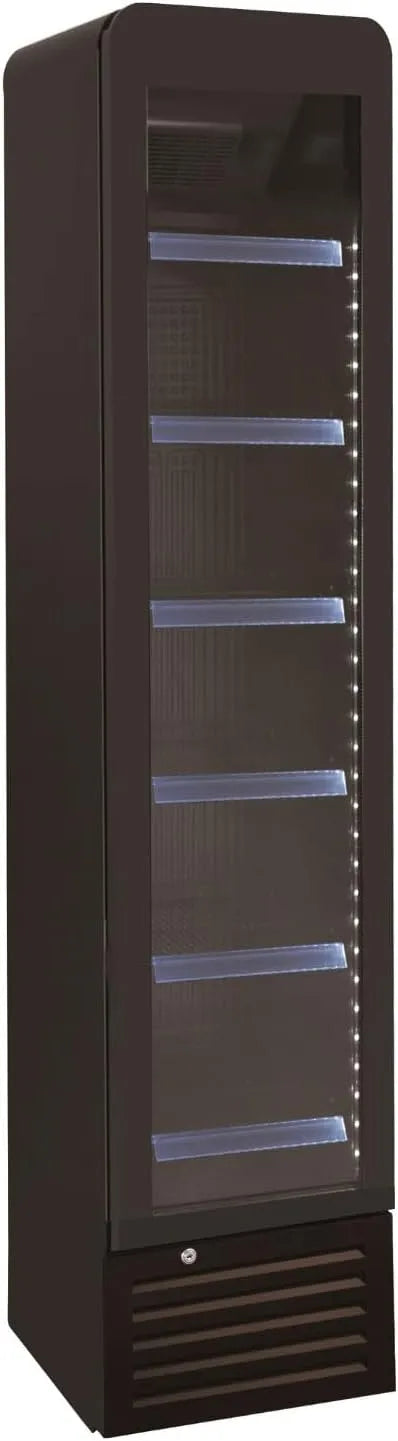 Vitrine à Boisson Étroite modèle C C L2G R600a C/+8, +2°C, 1 Porte Battante Vitrée, 6 Étagères, Gaz, Sans Canopy