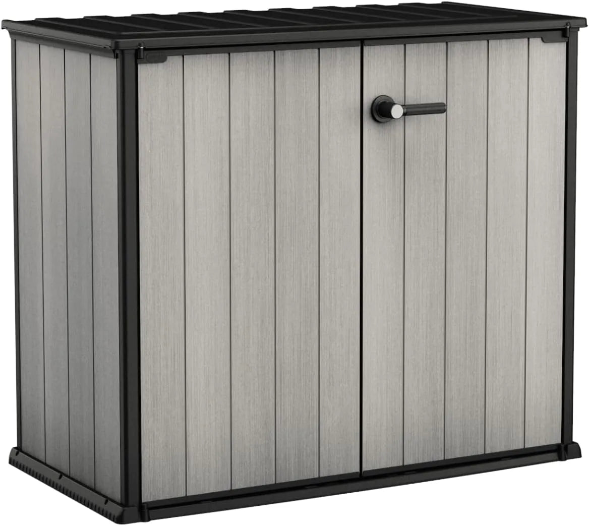 Armoire Keter, Brossium Résine finition grise 139,5 x 77 x 120 cm, Patio Store, Anthracite
