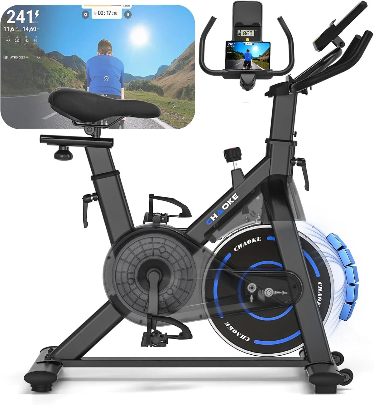 Vélo, Capacité 160KG, d'exercice Moniteur LCD, Siège Confortable, Pour Entraînement Cardio