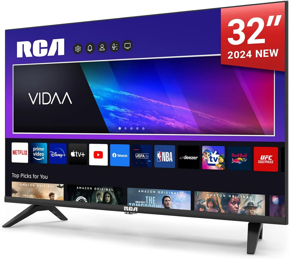 Smart TV VRS32HQ1 RCA, 32 Pouces, largeur 80 cm, S2, T2, Molotov, 2024, WiFi VIDAA Connectée Téléviseurs sans Bord avec Triple Tuner, DVB-C, Netflix