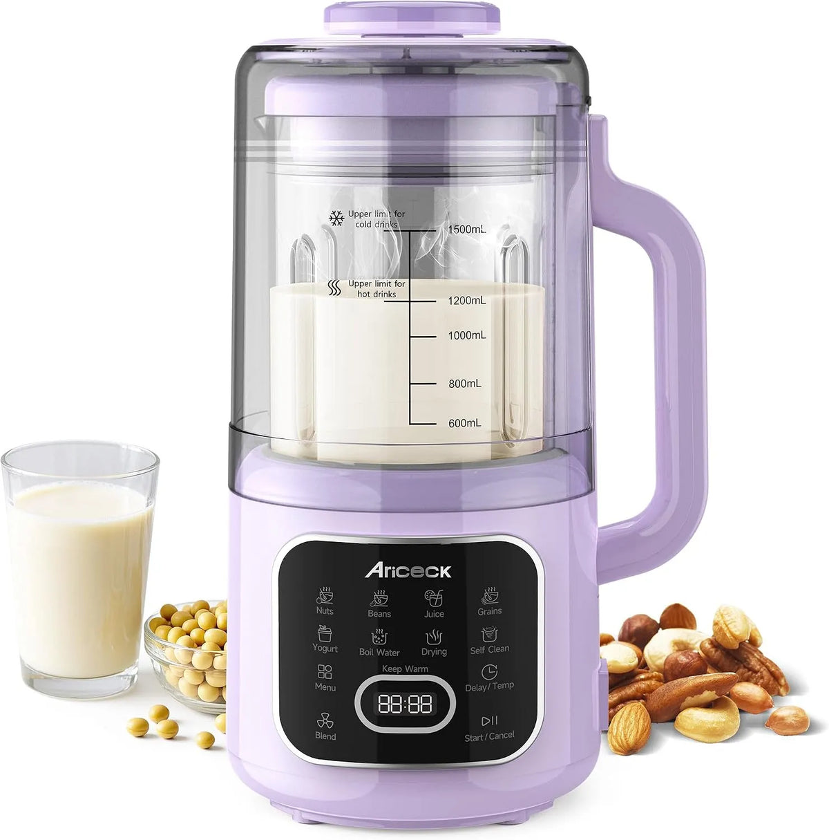 N4 Machine à lait végétal professionnelle avec fonction d'auto-nettoyage, puissance 800 W, Idéale pour le lait d'amande