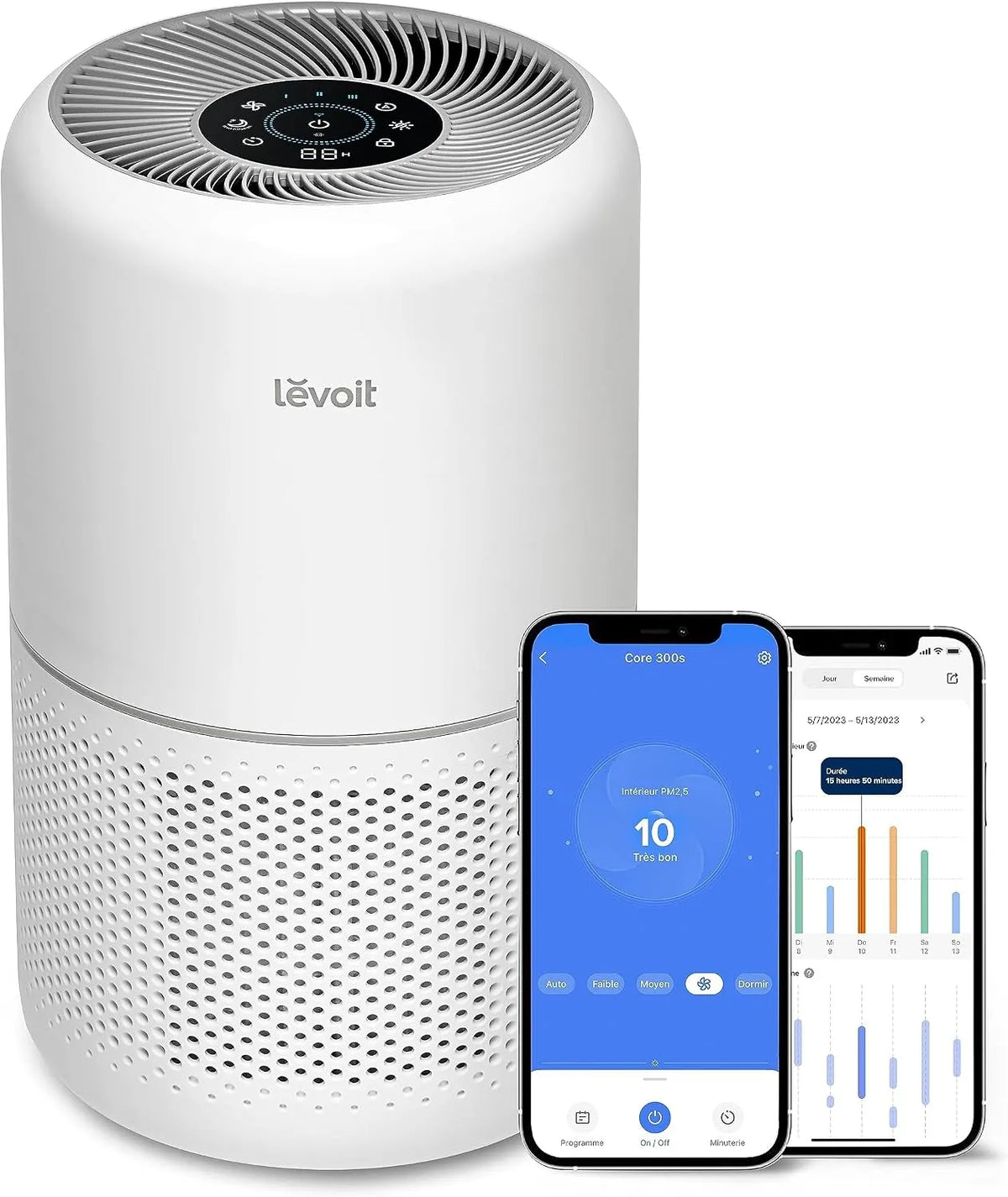 Purificateur d'air 300S LEVOIT, 22dB Silencieux, Surveille La Qualité de l'Air, Core, Purifier jusqu'à 50㎡, Contrôle par App Alexa