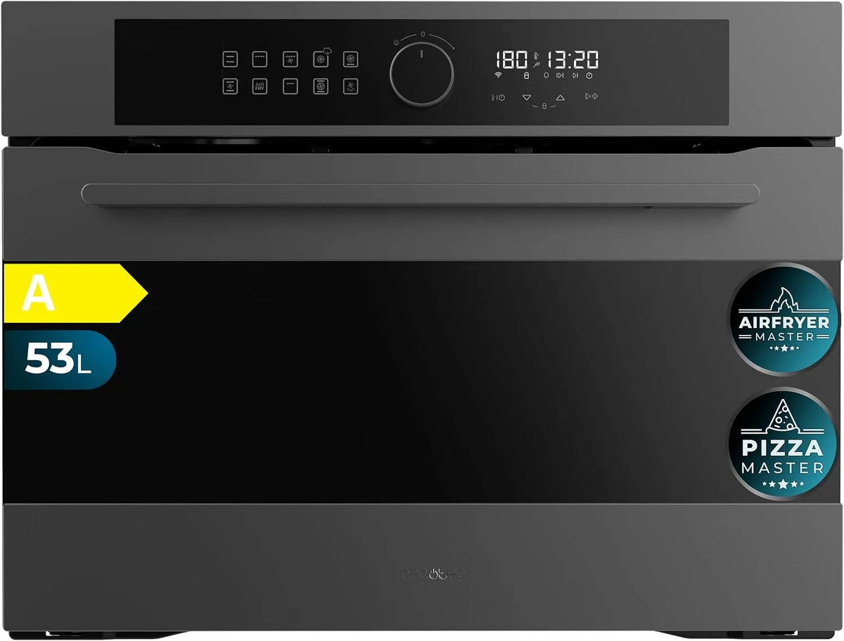 Cecotec four AF314500, Encastrable Bolero Hexa Matt A. 53 L, puissance 2900W, 11 Fonctions avec Airfryer Master, 3D cooking, Pizza Master