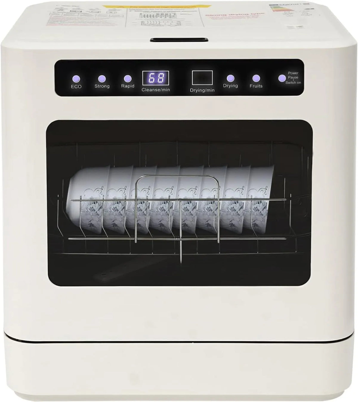 Lave-vaisselle, puissance 800 W, 4 programmes ECO, avec lumière UV et séchage à air chaud, Rapid, pour appartement, bateau, Mini de table, 52 dB