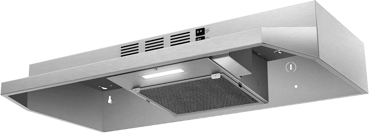 Armoire, SNDOAS Hotte de cuisine convertible en acier inoxydable de 76,2 cm, hotte d'aération avec lumière LED