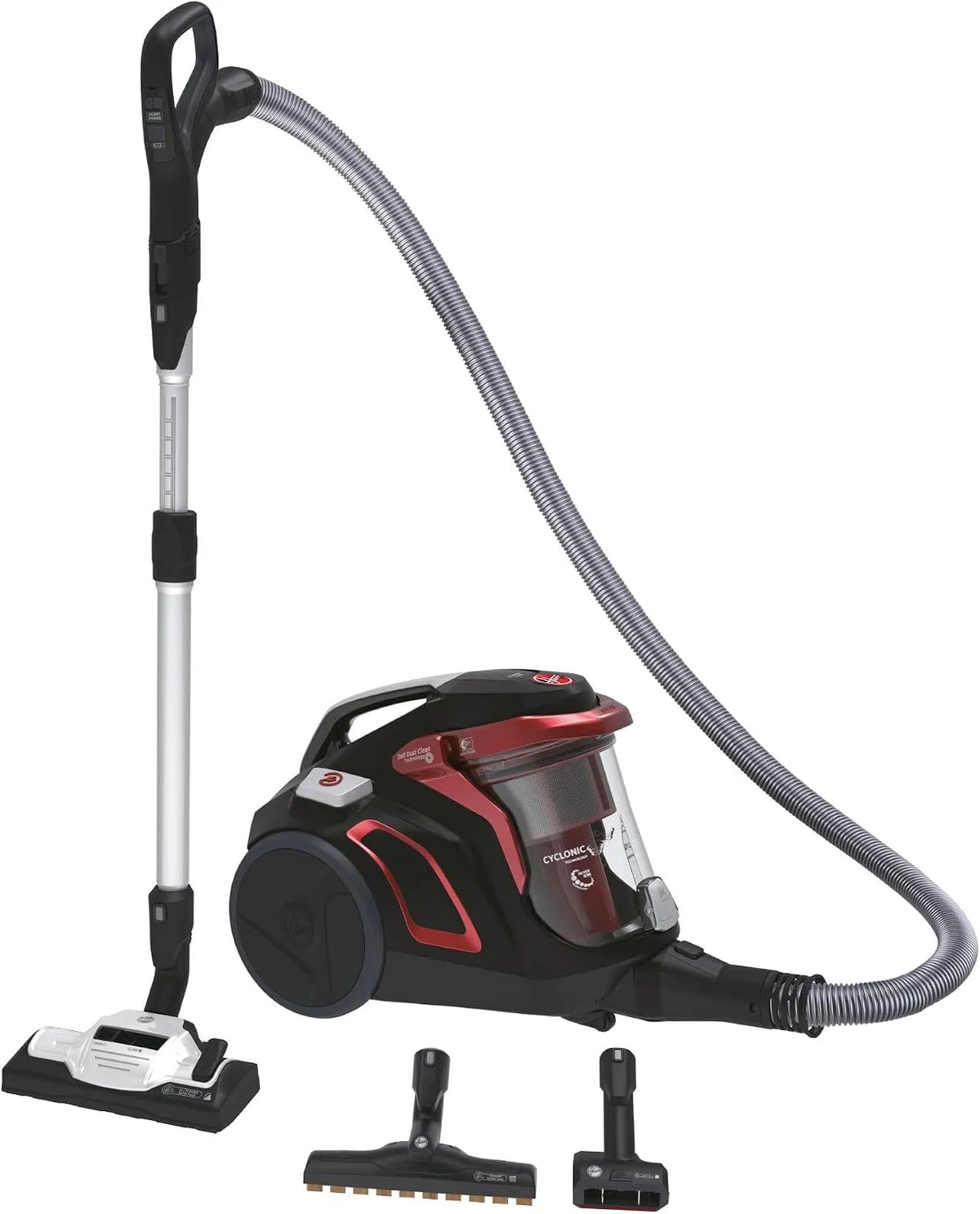 Hoover aspirateur HP730ALG Cassette2L, Grand Rayon d'action 10m, H-Power, Ultra Silencieux, Traineau sans Sac, Performances Optimales