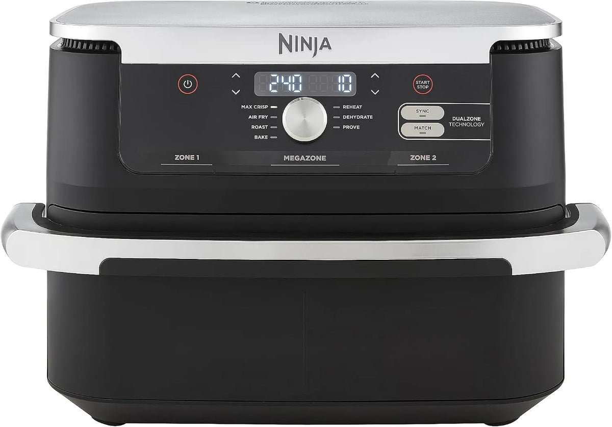 Ninja lave-vaisselle, Air Fryer 7-en-1, Max 240°C, Pièces Antiadhésives Amovibles Lavables Au, Grande Capacité 10.4L, finition noire