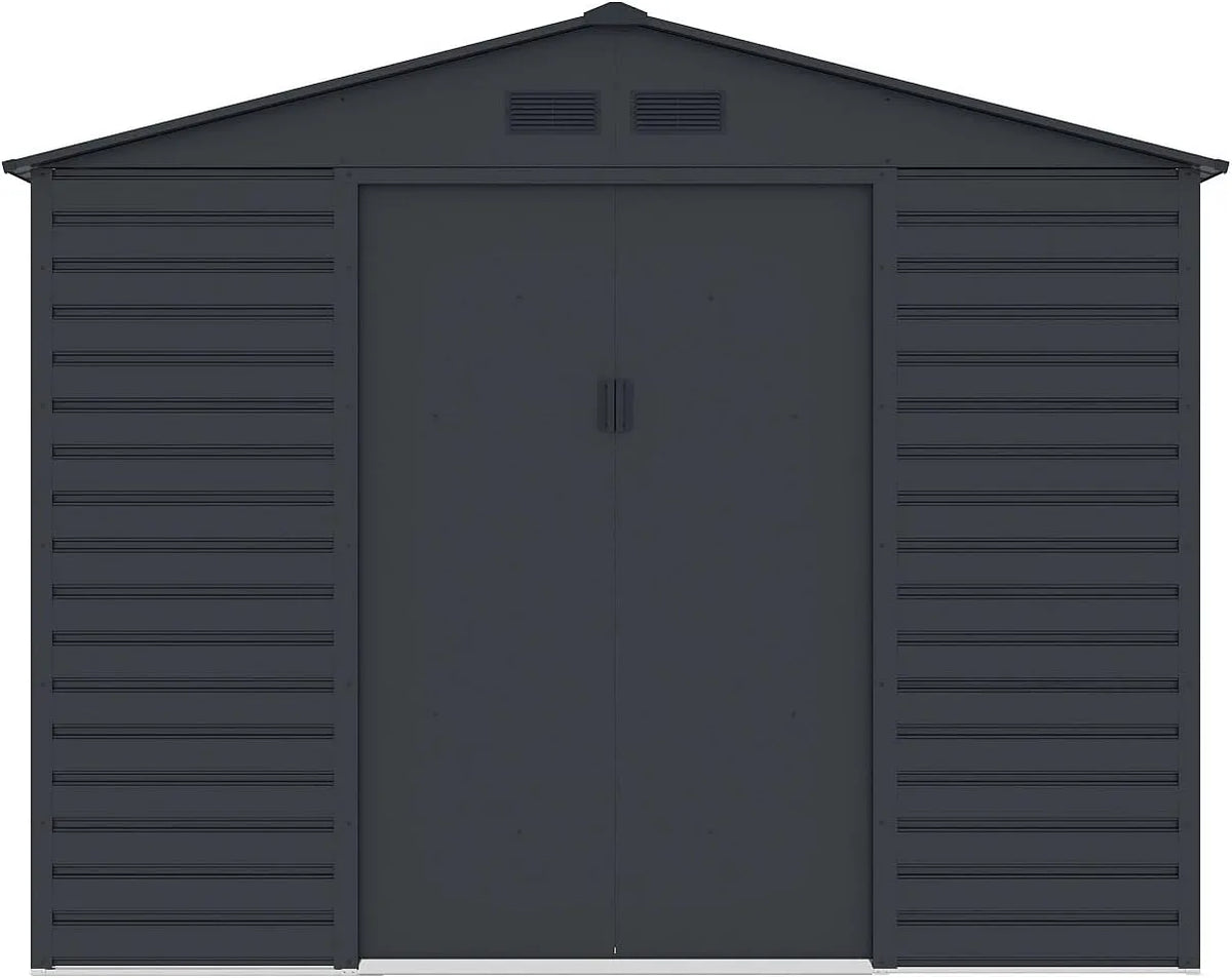 Abri de jardin, métal en Acier galvanisé, 7,17 m², Anthracite, ADELMO