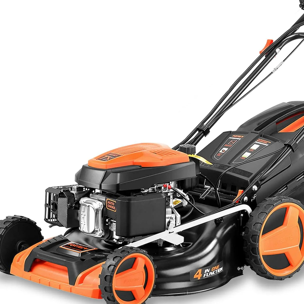 Fuxtec tondeuse FX-RM5196eSPRO, Bac Ramassage 60L, Vitesse Réglable, Démarrage Électrique, Réglage Central De Hauteur, Largeur De Coupe 51cm