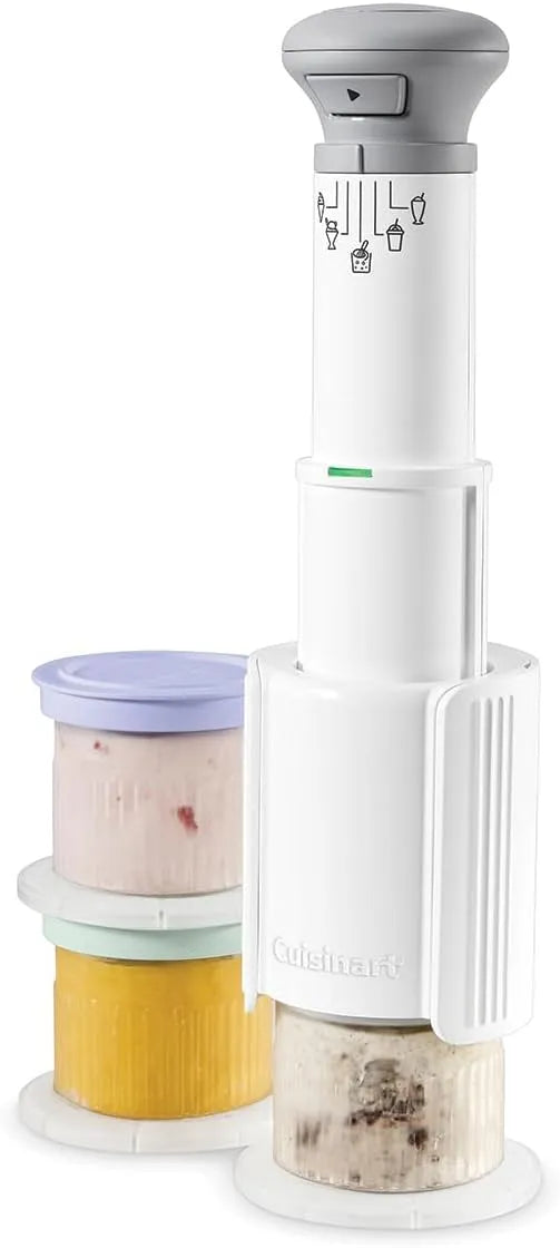 Wand Sorbetière Cuisinart Freeze, Inclus: 3 pots à dessert de 240 ml, 5 programmes: Glace, végan, Milkshake, Granité, Mélanges, riche en protéines