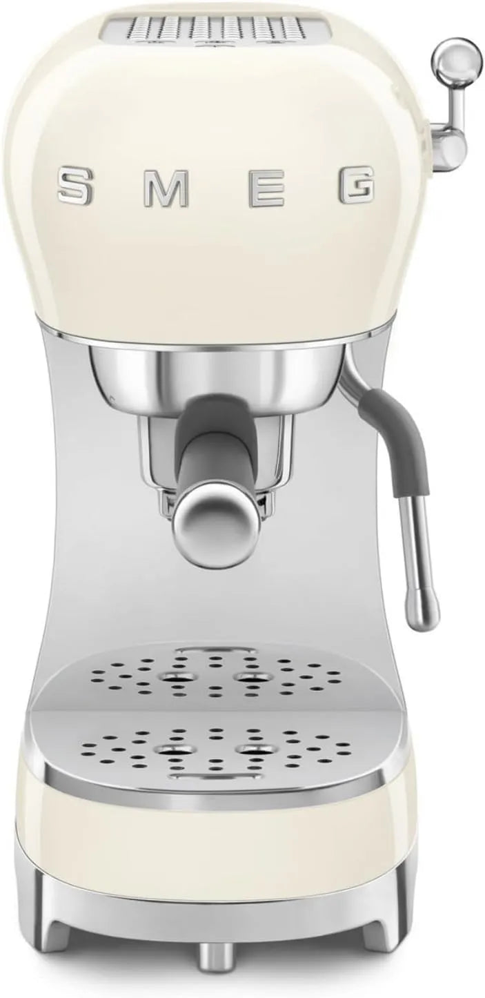 Smeg machine à café ECF02CREU, Réservoir d'Eau 1 L, 4 Fonctions Expresso, puissance 1350W, Porte Filtre, Expresso Manuelle, Plateau Amovible, Crème