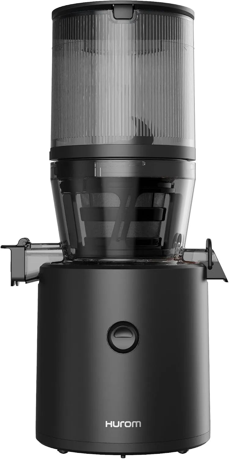 Extracteur de jus H320N HUROM |, 200 Watt, Moteur silencieux, Presse à Froid, Méga trémie intelligente, finition noire, capacité 2L, Facile à nettoyer