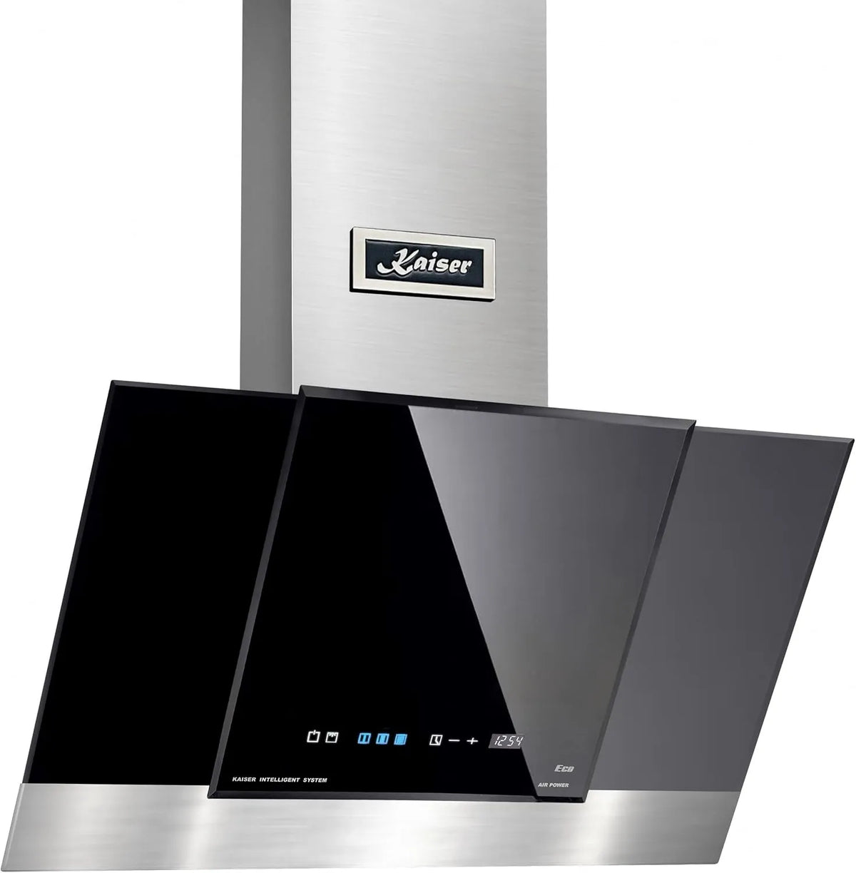 ECO AT 8438 F Hotte Kaiser, largeur 80 cm, Filtre à charbon, En acier inoxydable, TouchControl, Avec LED, minuterie intégré
