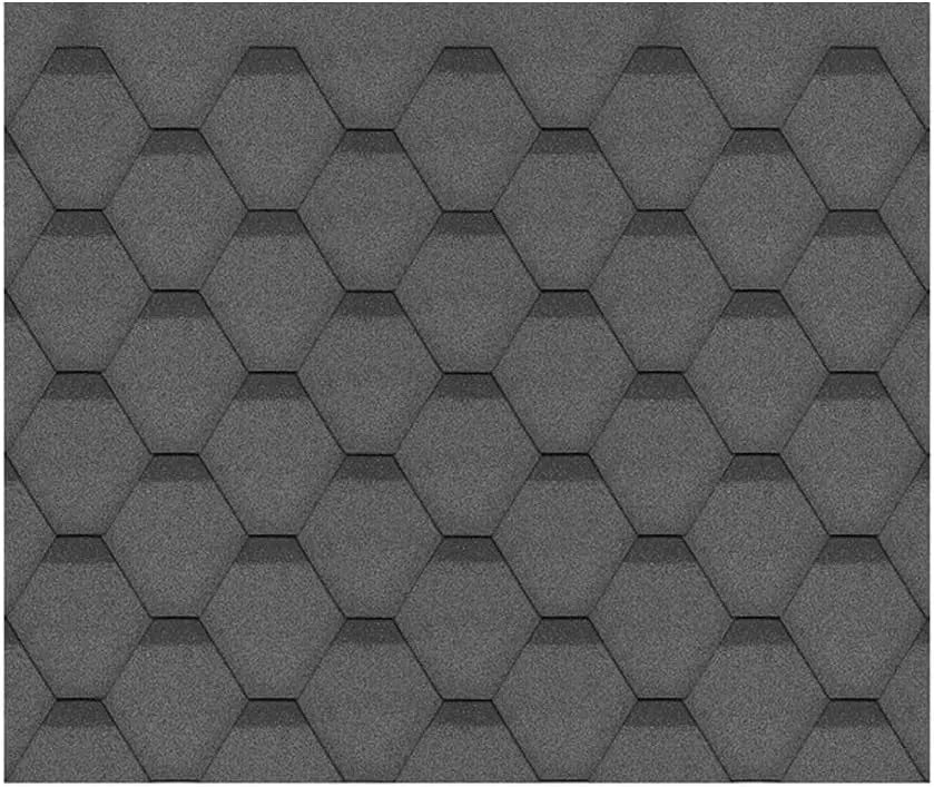Modèle bardeaux bitumineux Hexagonal Rock H335BLACK M335 Lot de, Bitume toiture Timbela pour Chalet de Jardin, Couleur finition noire