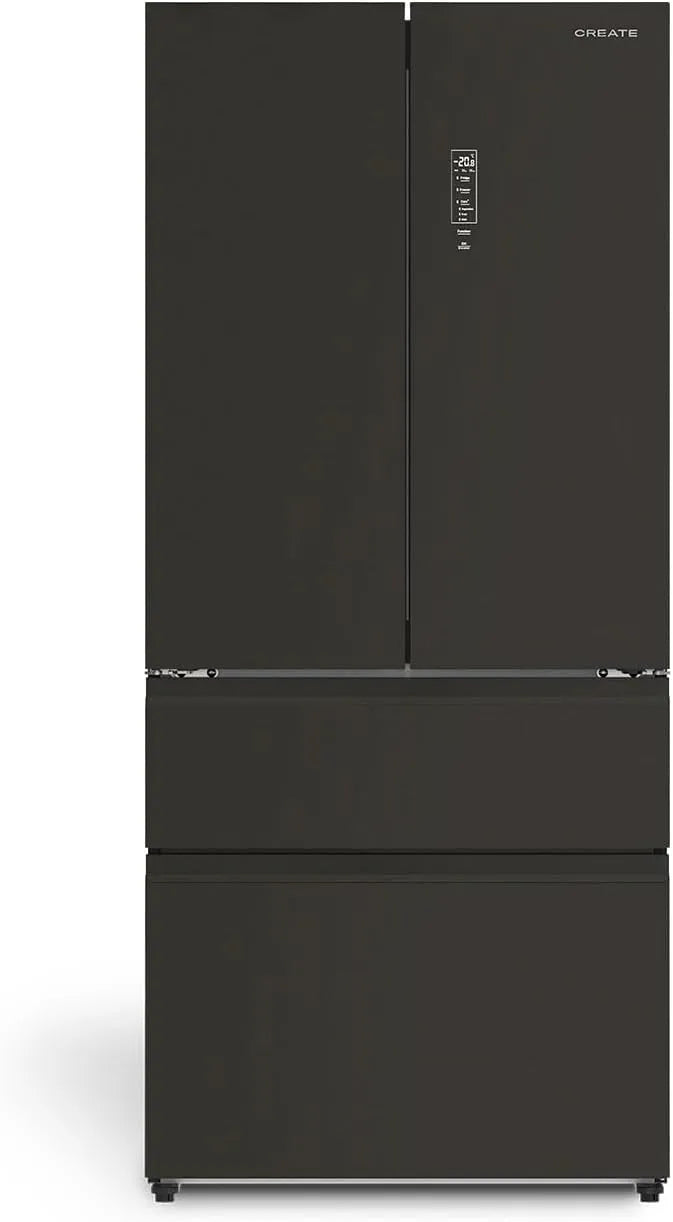 Réfrigérateur PRO 509, dimensions 83,3 x 63,5 x 191,2 cm, puissance 160W, CREATE, style French door 509L finition noire, Space Pro, No frost, Care+