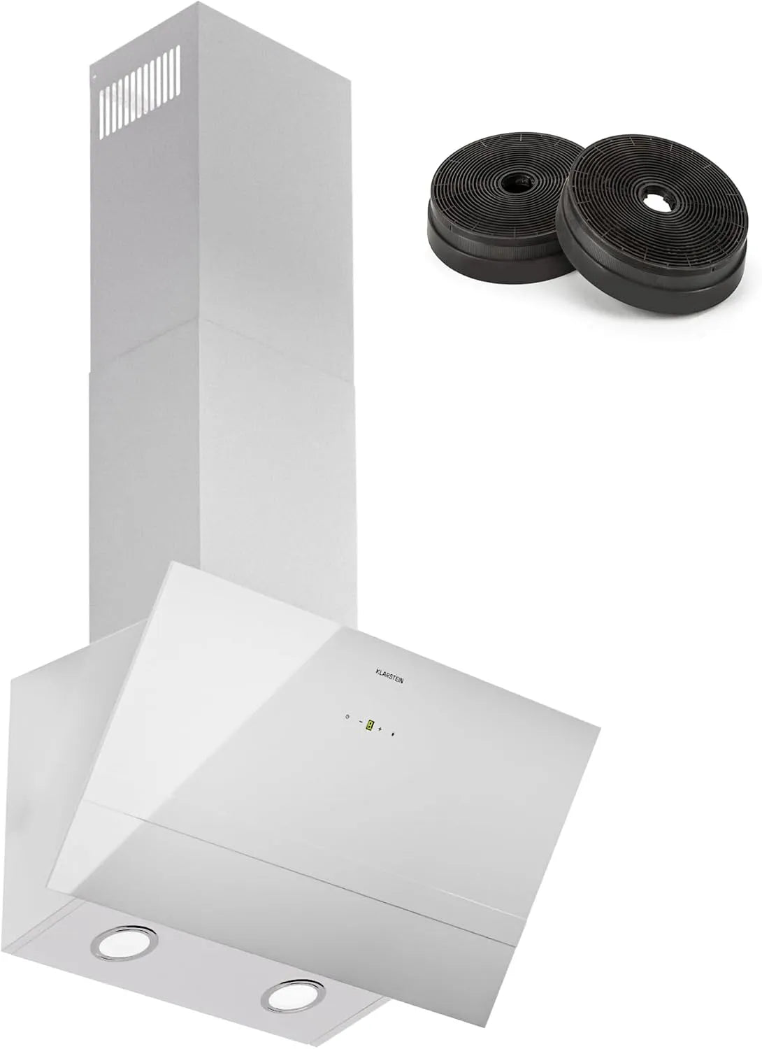 Klarstein hotte aspirante, largeur 60cm, Débit d'Air Puissant de 305 m³/h, Silencieuse, Hotte de Cuisine 60 cm en Acier avec Lampes LED