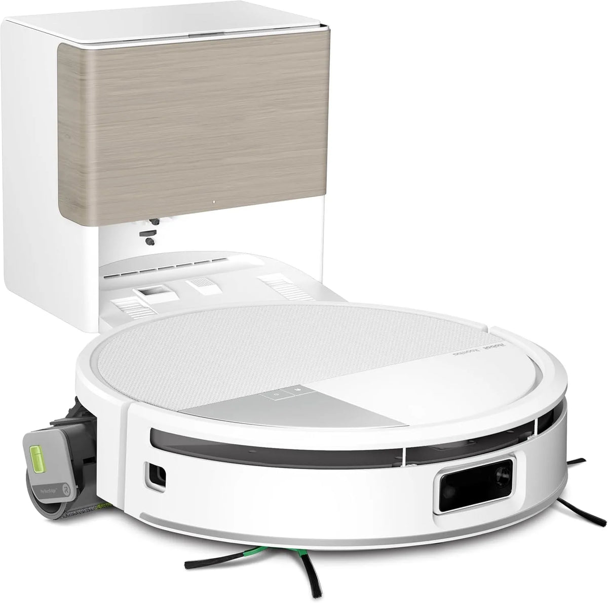 Max 705 Combo + Base AutoWash iRobot Roomba, Séchage du Rouleau à l'air Chaud, Deux brosses, évite Les Objets, finition blanche, Vidage Automatique