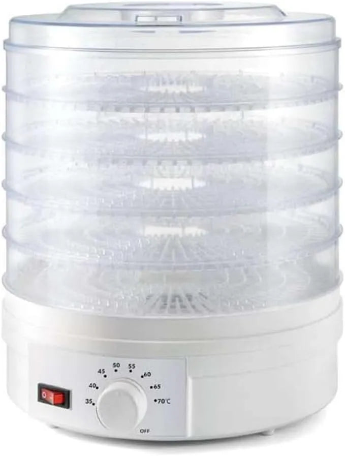 Déshydrateur alimentaire, à 5 Niveaux minuterie intégrée et Température Réglables pour Fruits, Légumes, Champignons et Herbes. Prise UE.