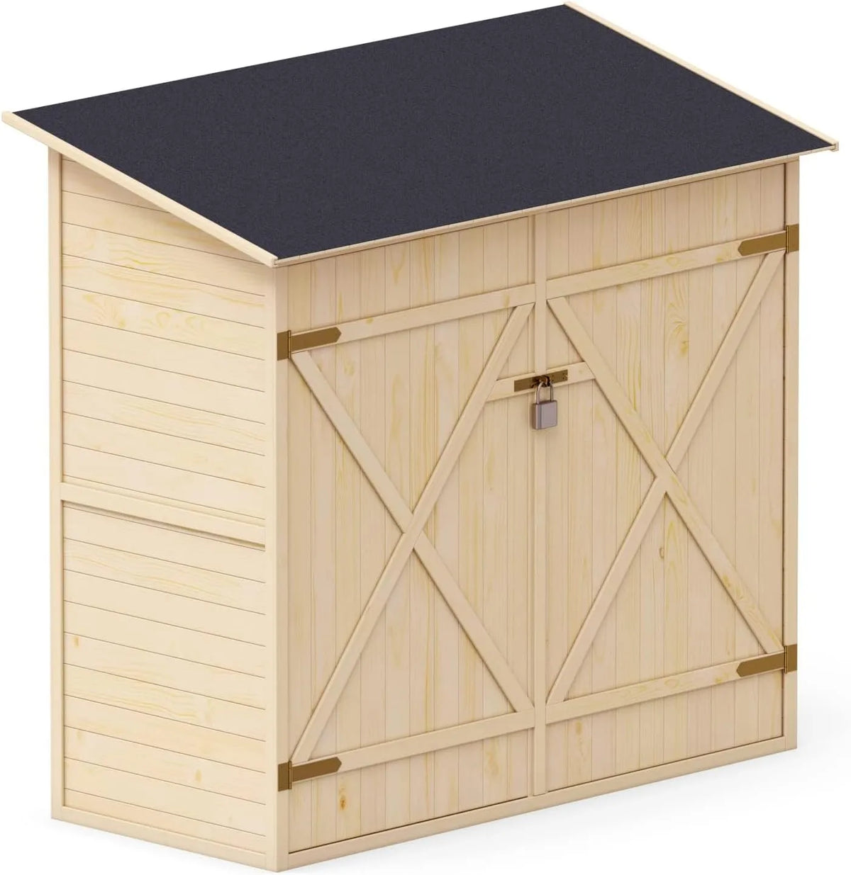 Abri de jardin, Cabane à Outils avec Système D'étagères 149x78x164 cm, en Bois Naturel, Cabine de Rangement Extérieur