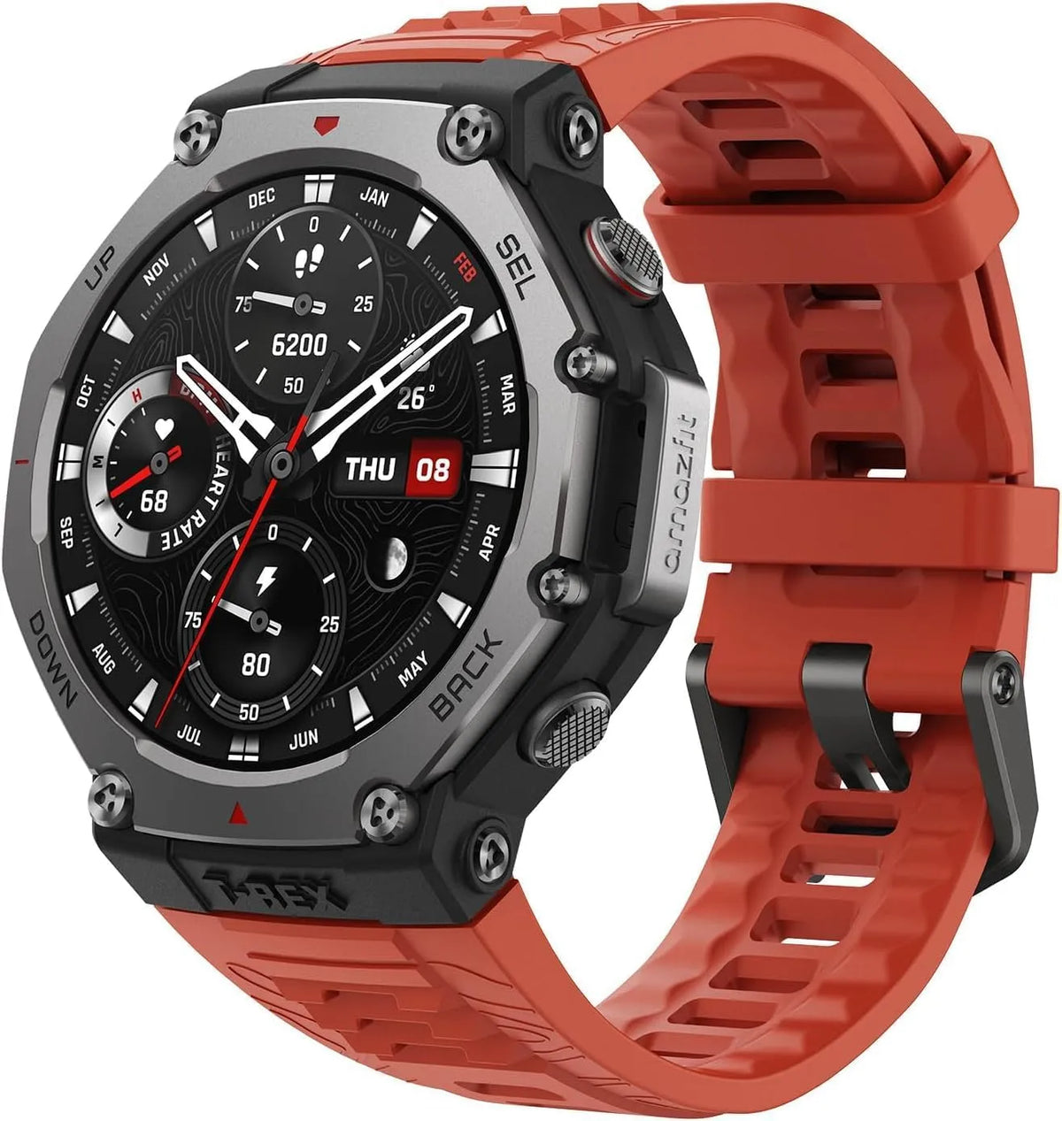 3 Outdoor Smartwatch Écran AMOLED Amazfit T-Rex, 170 Modes Sportifs pour Aventure, Autonomie de 27 Jours, Paiement NFC