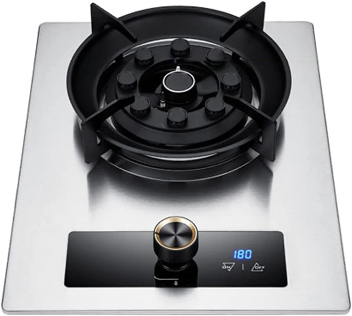 Cuisinière à gaz, Brûleur À Minuterie 7,0 KW, En Acier Inoxydable À Brûleur Unique, Avec Protection Contre Les Flammes For La Cuisine Et Le Camping