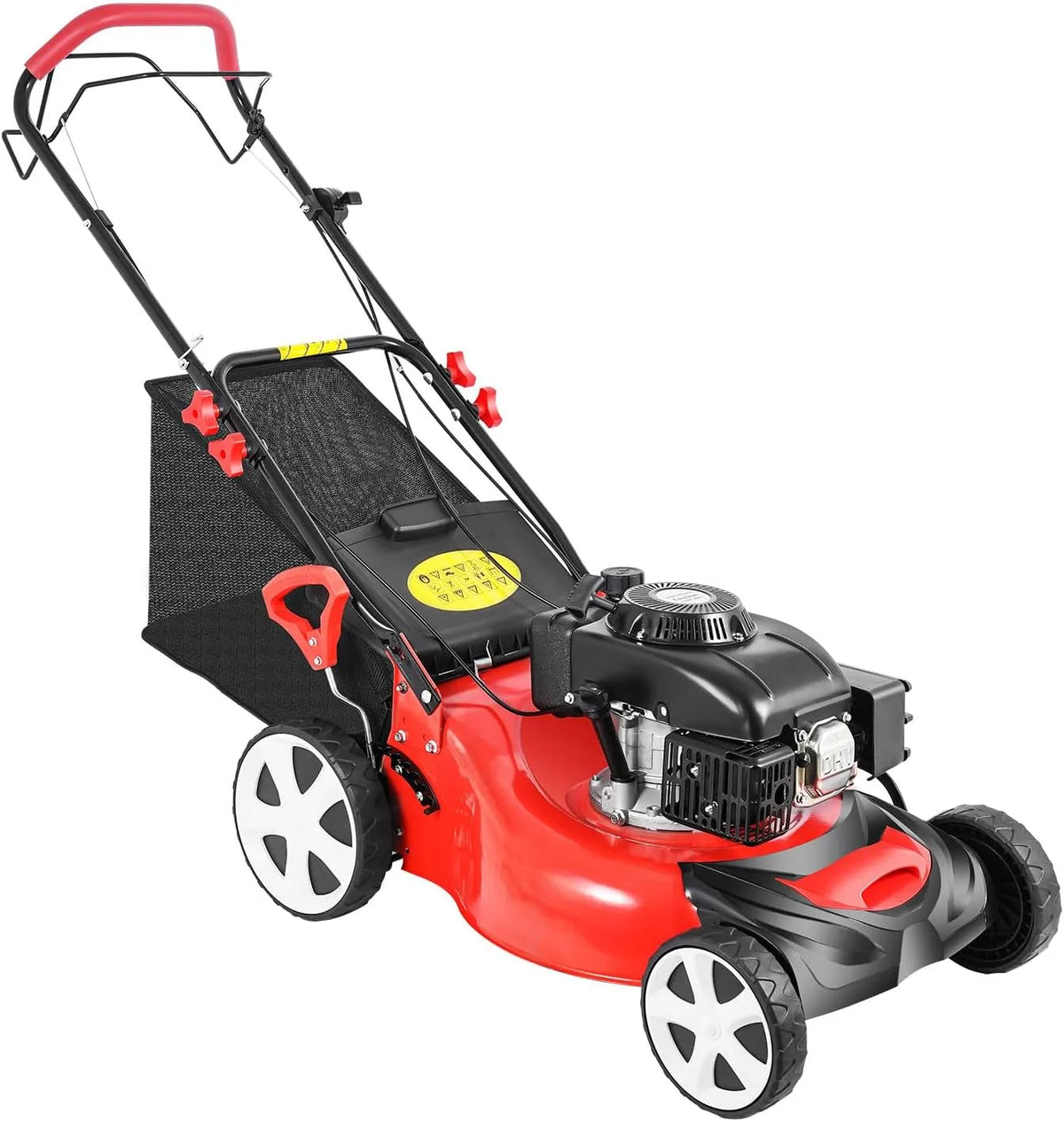 Tondeuse à gazon, à essence 51 cm Largeur de coupe 5,0 CV Démarrage électrique Mulch Tondeuse, avec entraînement