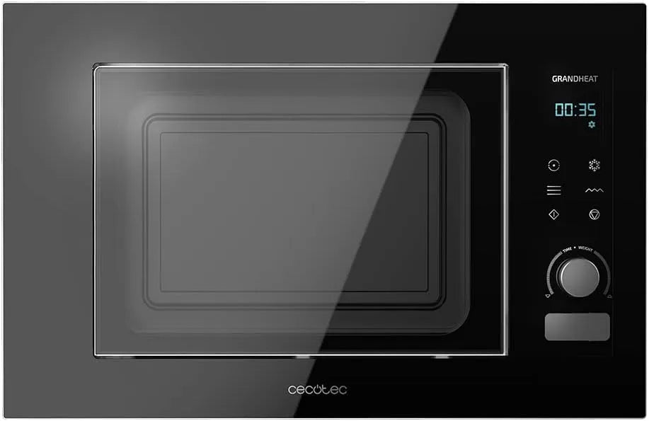Cecotec four à micro-ondes, Encastrable Numérique GrandHeat 2090 Built-in Touch Black, puissance 1200 W, capacité 21 Litres, 8 Fonctions, Grill