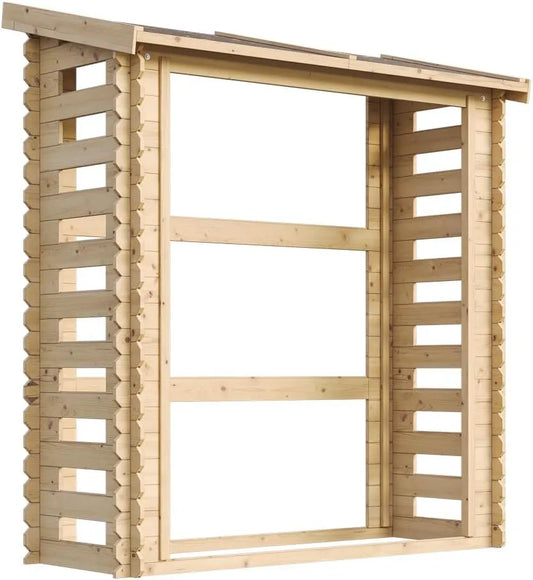 Abri à bûches M201 l86xL184xH200, TIMBELA cm, 0.9 m2, et Range bûches extérieur