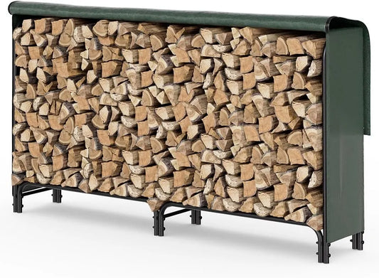 Bûche 2m vounot Serre, avec housse de protection Range bûche acier grande