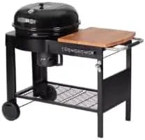 Barbecue Tarrington House, au Charbon de Bois Calgary, 2 Roues, Acier, Couvercle avec Thermomètre, Tablette latérale, Étagère Inférieure