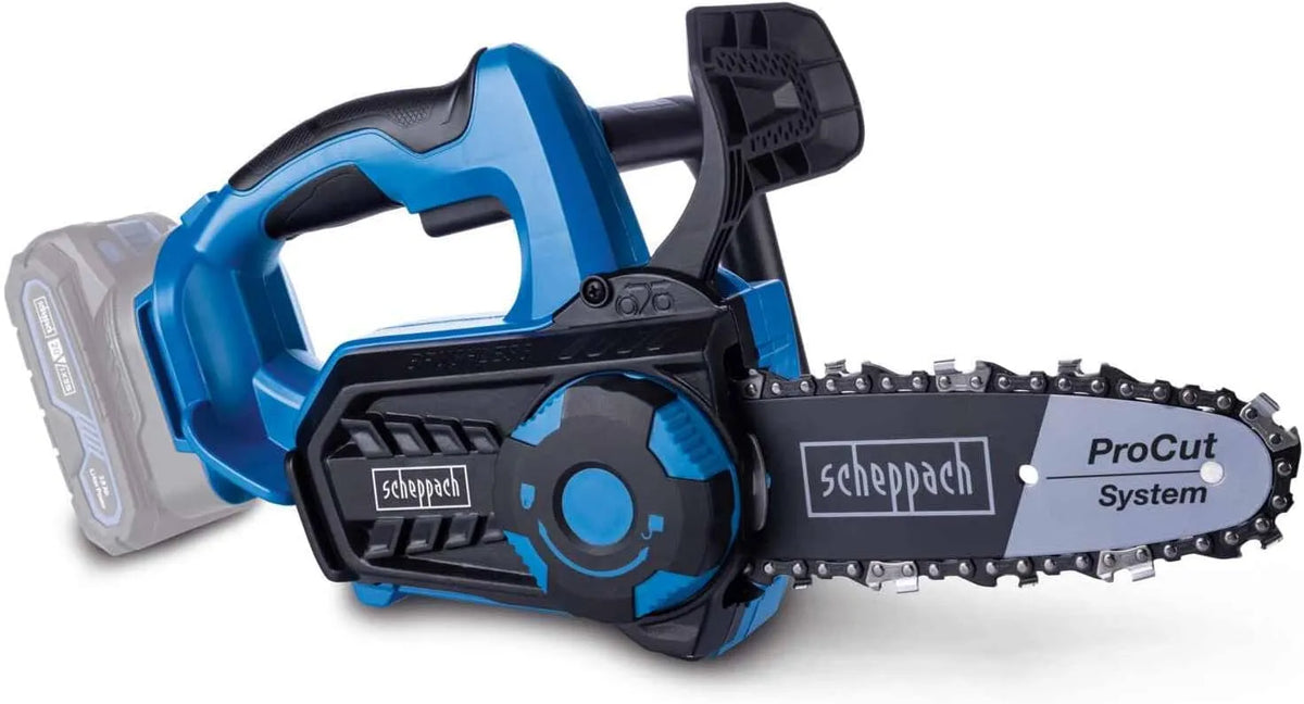 Scheppach tronçonneuse BC-TCS200-X, longueur guide-chaîne 20 cm, vitesse de coupe 7 m, machine nue, frein de chaîne, série 20V IXES, sans fil
