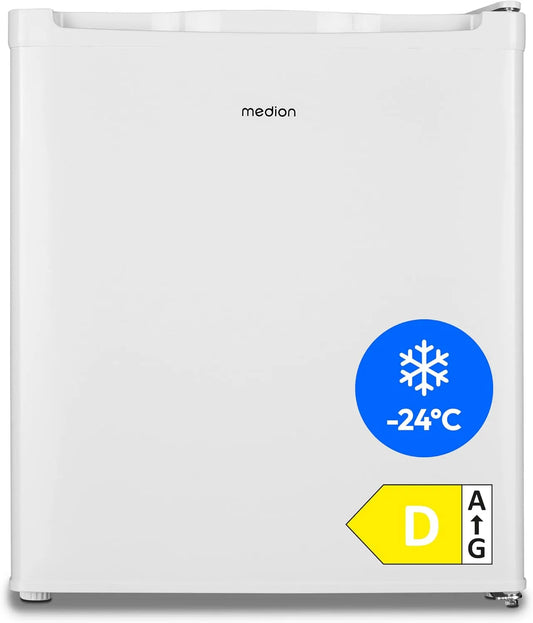 Congélateur MD37675 MEDION Mini, 51cm de hauteur, pieds réglables en hauteur, réglage manuel de la température, 33 litres de capacité utile
