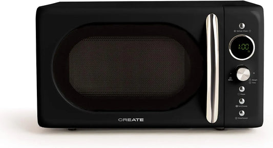 Four à micro-ondes CREATE/MICROWAVE RETRO/, plateau Ø245 mm, 3 programmes, capacité 20L, 9 menus préinstallés, puissance 900W, Style rétro, écran LCD
